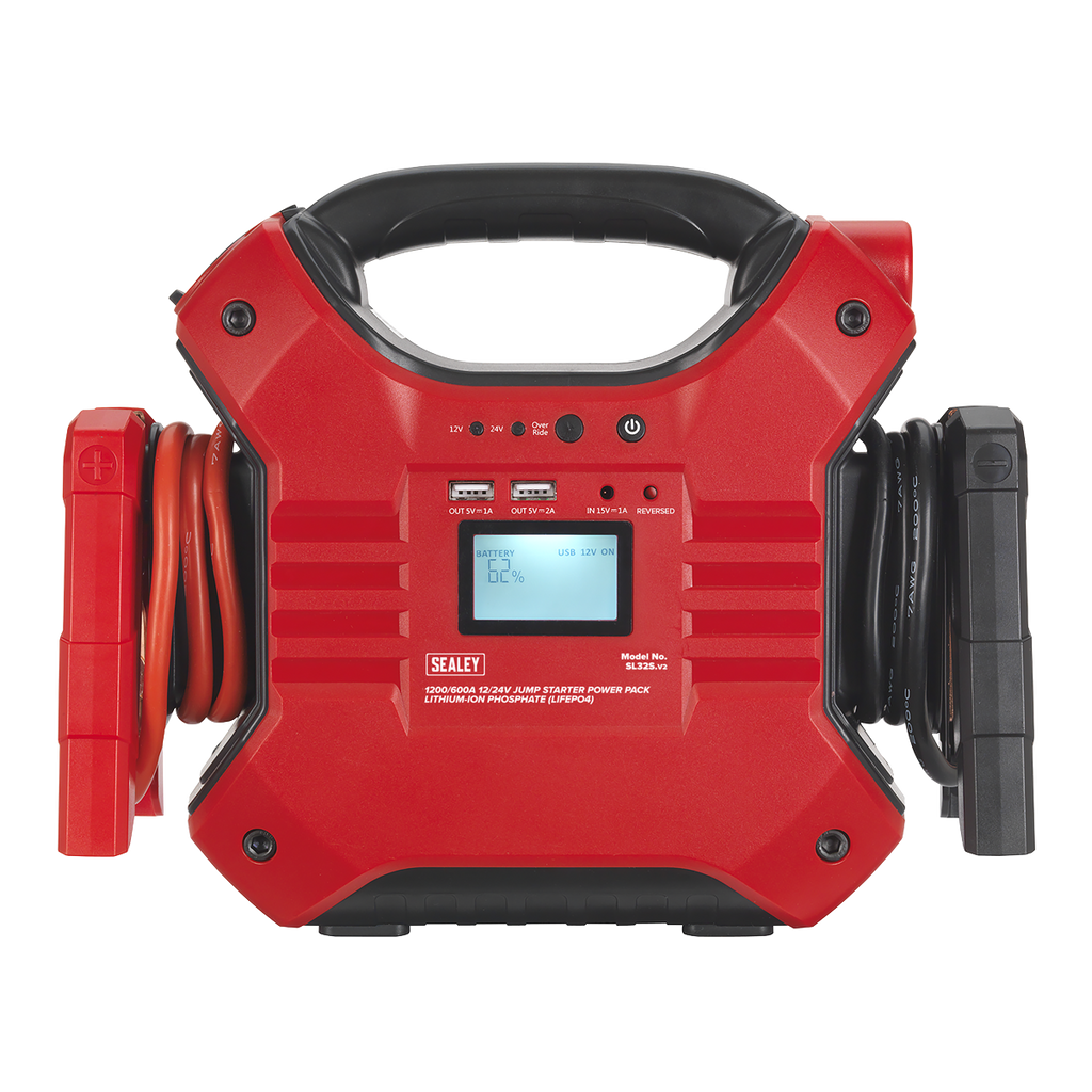 12/24V Jump Starter Power Pack Lithium-ion Phosphate (LiFePo4) 1200/600 Peak Amps SL32S