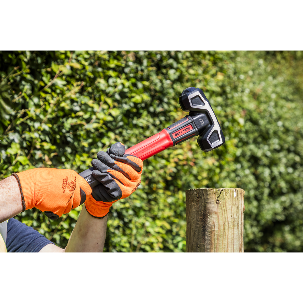 Short Handle Sledge Hammer with Fibreglass Shaft 4lb SLHG04