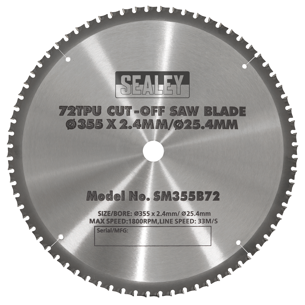 72tpu Cut-Off Saw Blade Ø355 x 2.4mm/Ø25.4mm SM355B72
