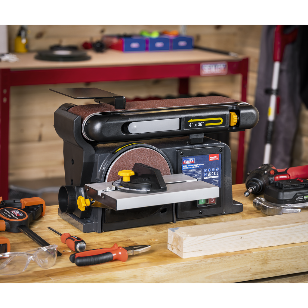 915 x 100mm Belt/150mm Disc Sander 370W/230V SM914