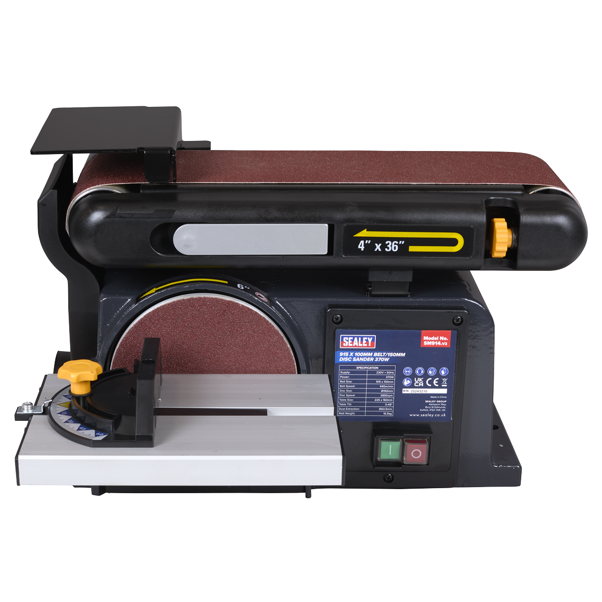 915 x 100mm Belt/150mm Disc Sander 370W/230V SM914
