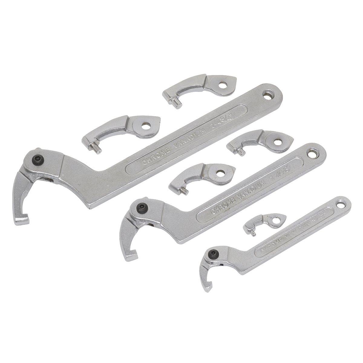 Adjustable C-Spanner Hook & Pin Wrench Set 11pc SMC2