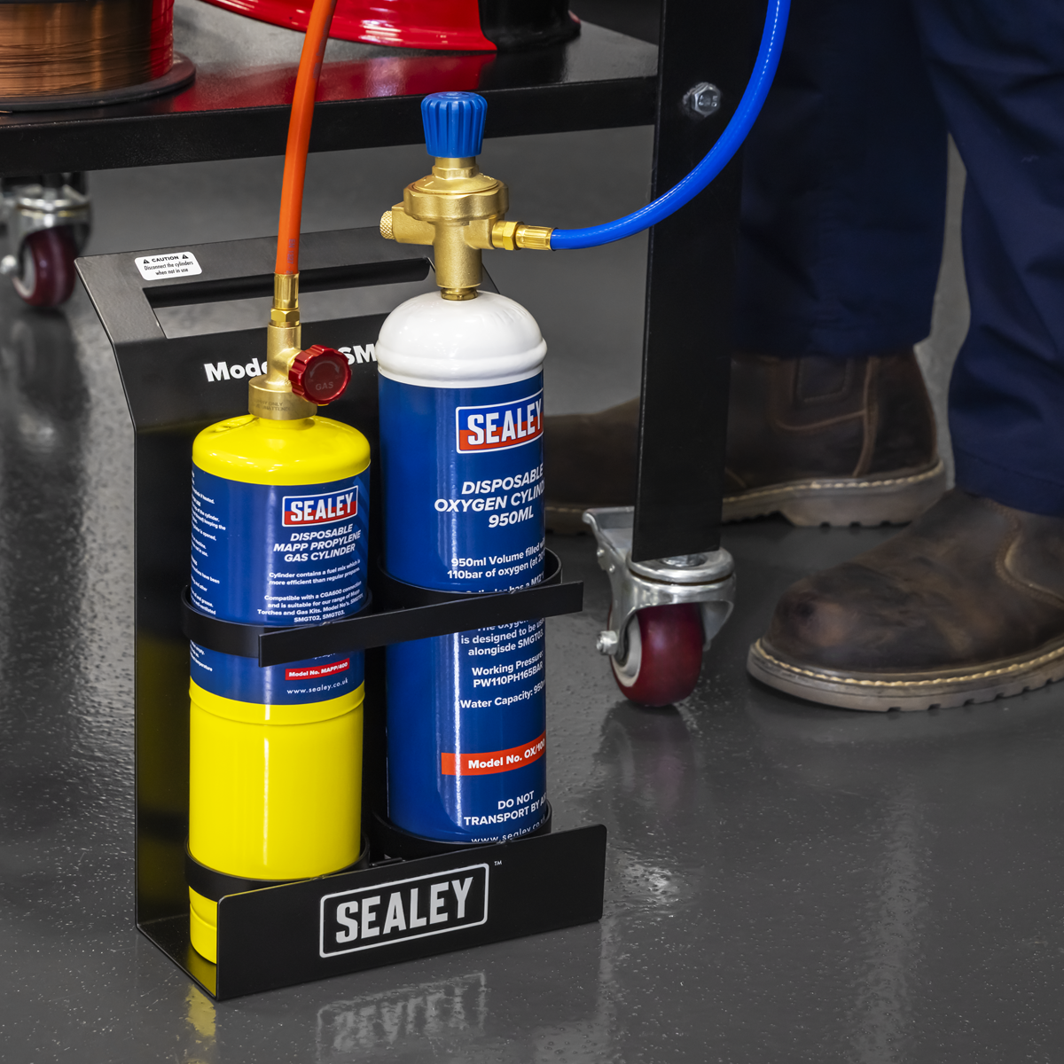 MAPP Gas & Oxygen Brazing Kit with 400g MAPP Cylinder & 950ml Oxygen Cylinder SMGKIT02