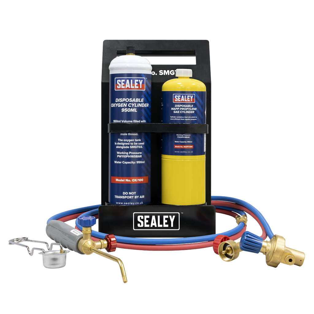 MAPP Gas & Oxygen Brazing Kit with 400g MAPP Cylinder & 950ml Oxygen Cylinder SMGKIT02