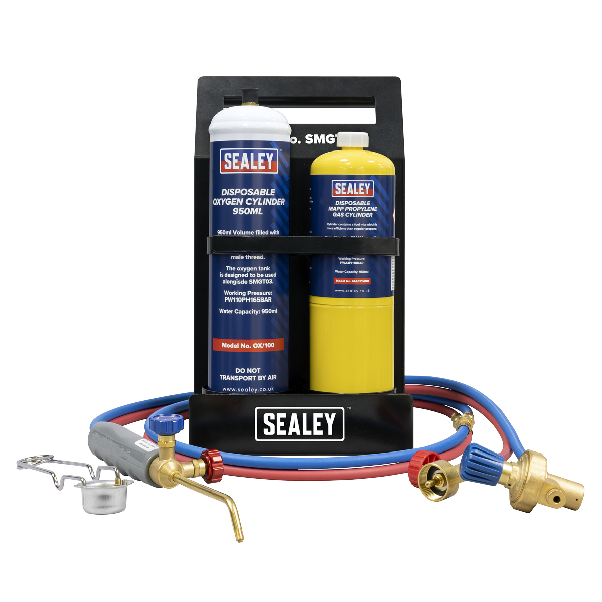 MAPP Gas & Oxygen Brazing Kit with 400g MAPP Cylinder & 950ml Oxygen Cylinder SMGKIT02