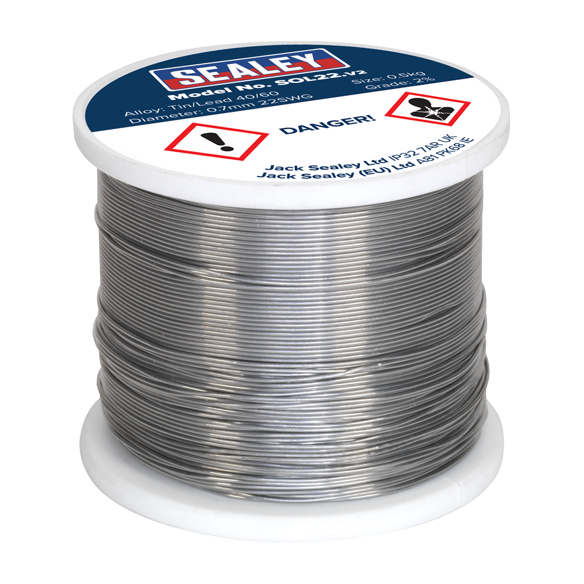 Quick Flow Solder Wire 2% 0.7mm/22SWG 0.5kg Reel SOL22