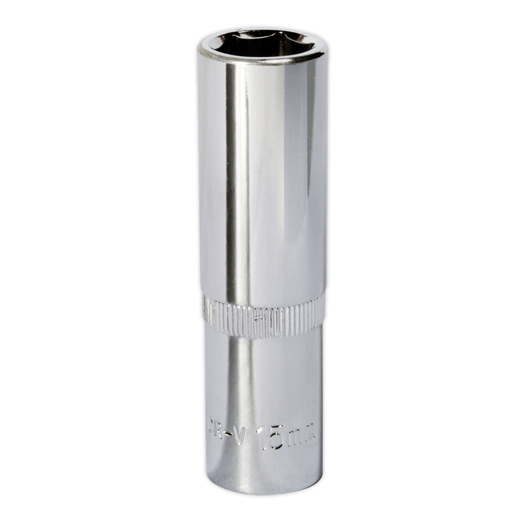 Fully Polished Deep Socket 1/2"Sq Drive 15mm SP1215D