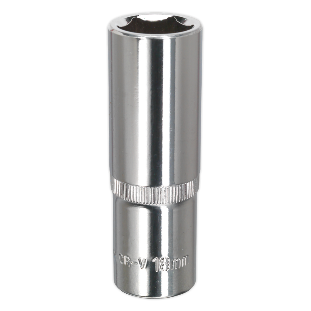 Fully Polished Deep Socket 1/2"Sq Drive 18mm SP1218D