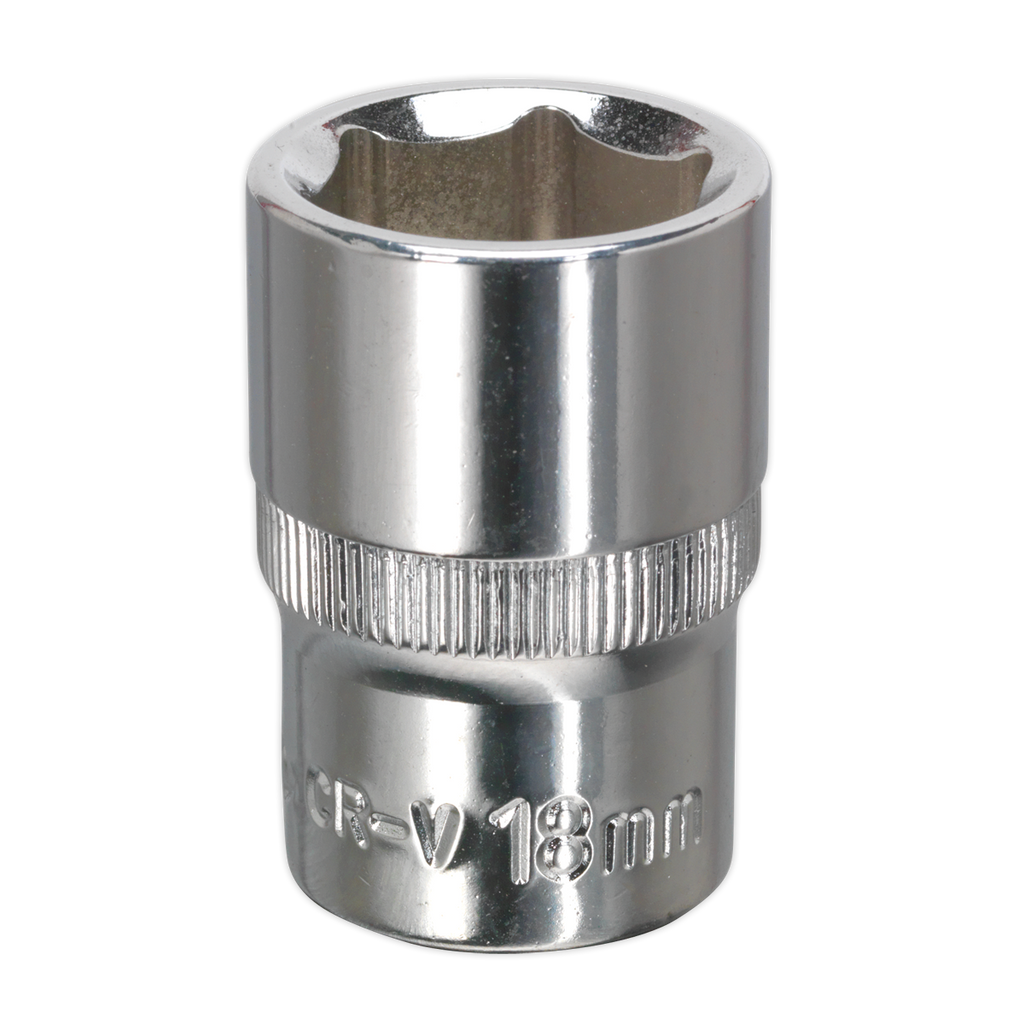 Fully Polished Socket 1/2"Sq Drive 18mm SP1218
