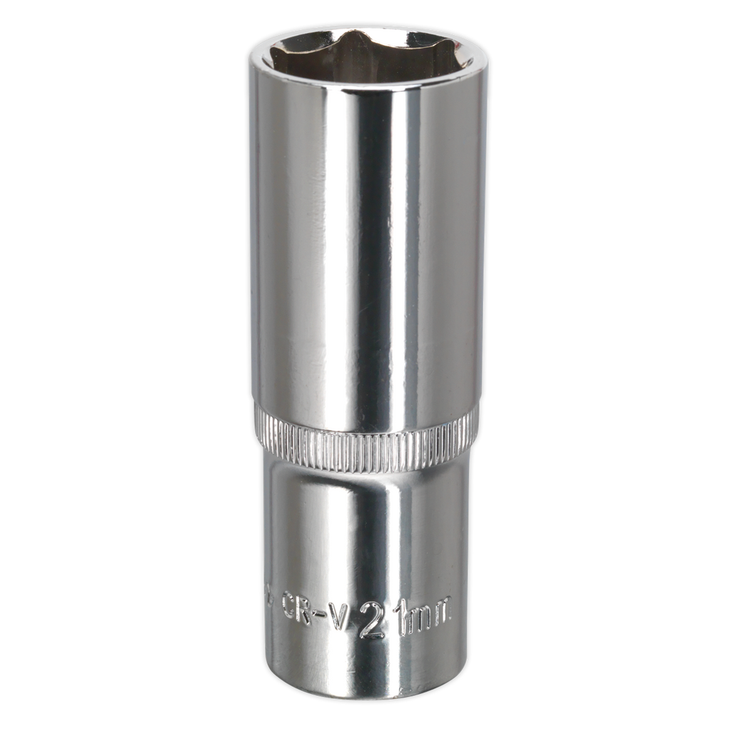 Fully Polished Deep Socket 1/2"Sq Drive 21mm SP1221D