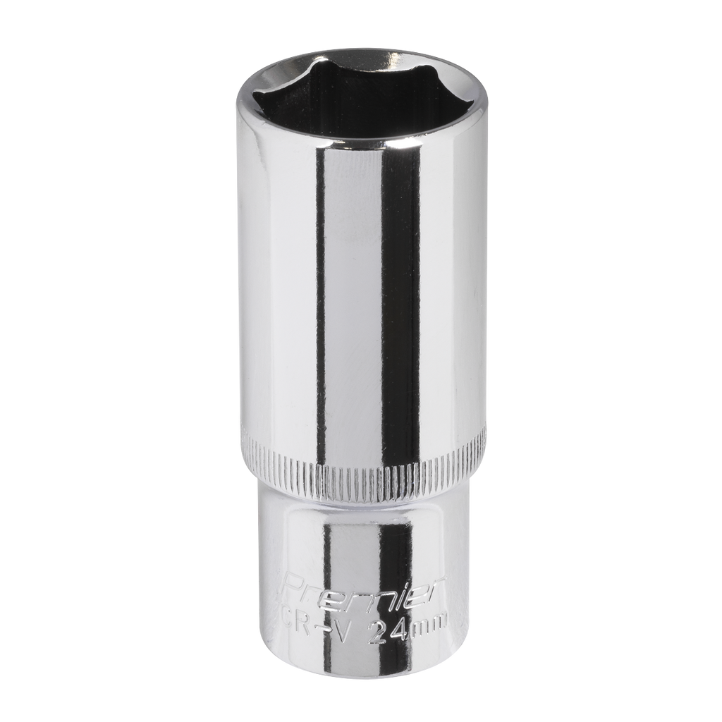 Fully Polished Deep Socket 1/2"Sq Drive 24mm SP1224D