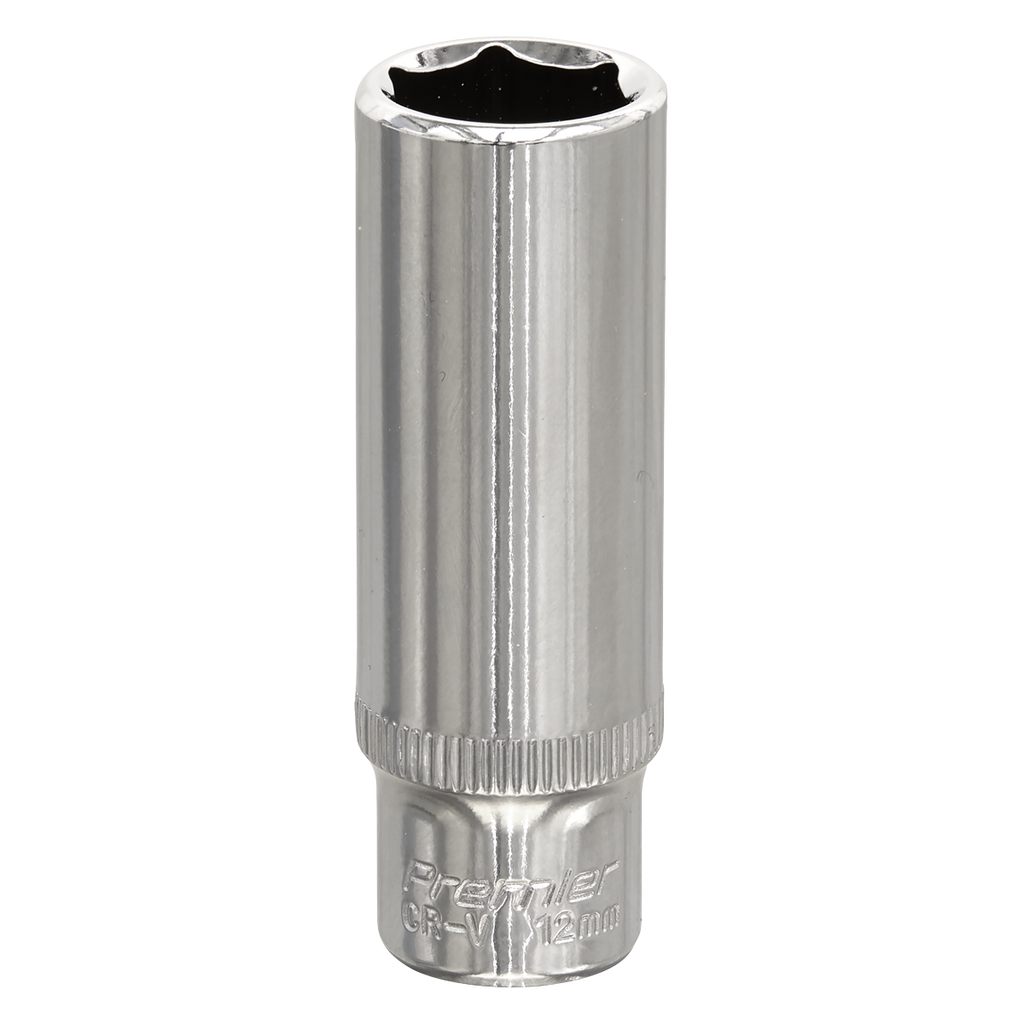 Fully Polished Deep Socket 1/4"Sq Drive 12mm SP1412D
