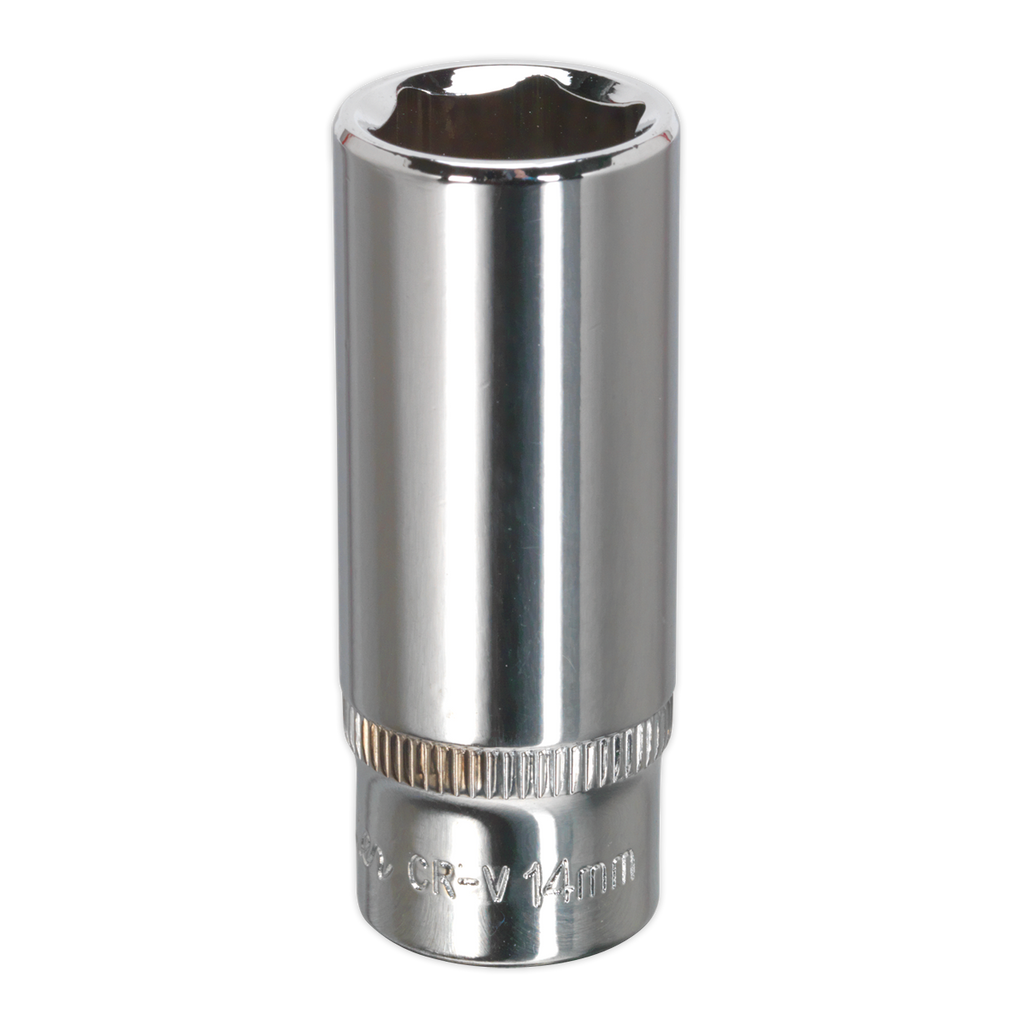 Fully Polished Deep Socket 1/4"Sq Drive 14mm SP1414D