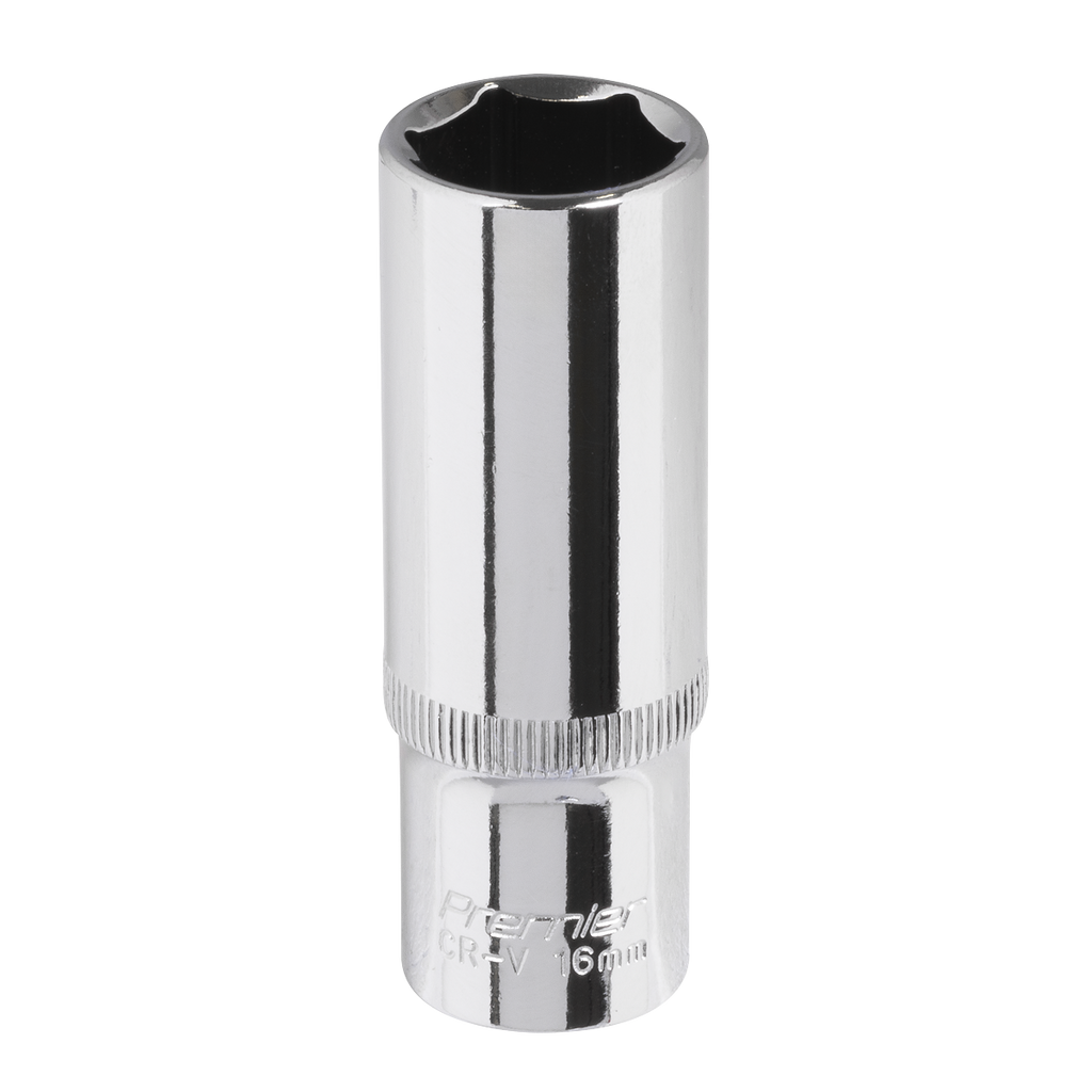 Fully Polished Deep Socket 3/8"Sq Drive 16mm SP3816D