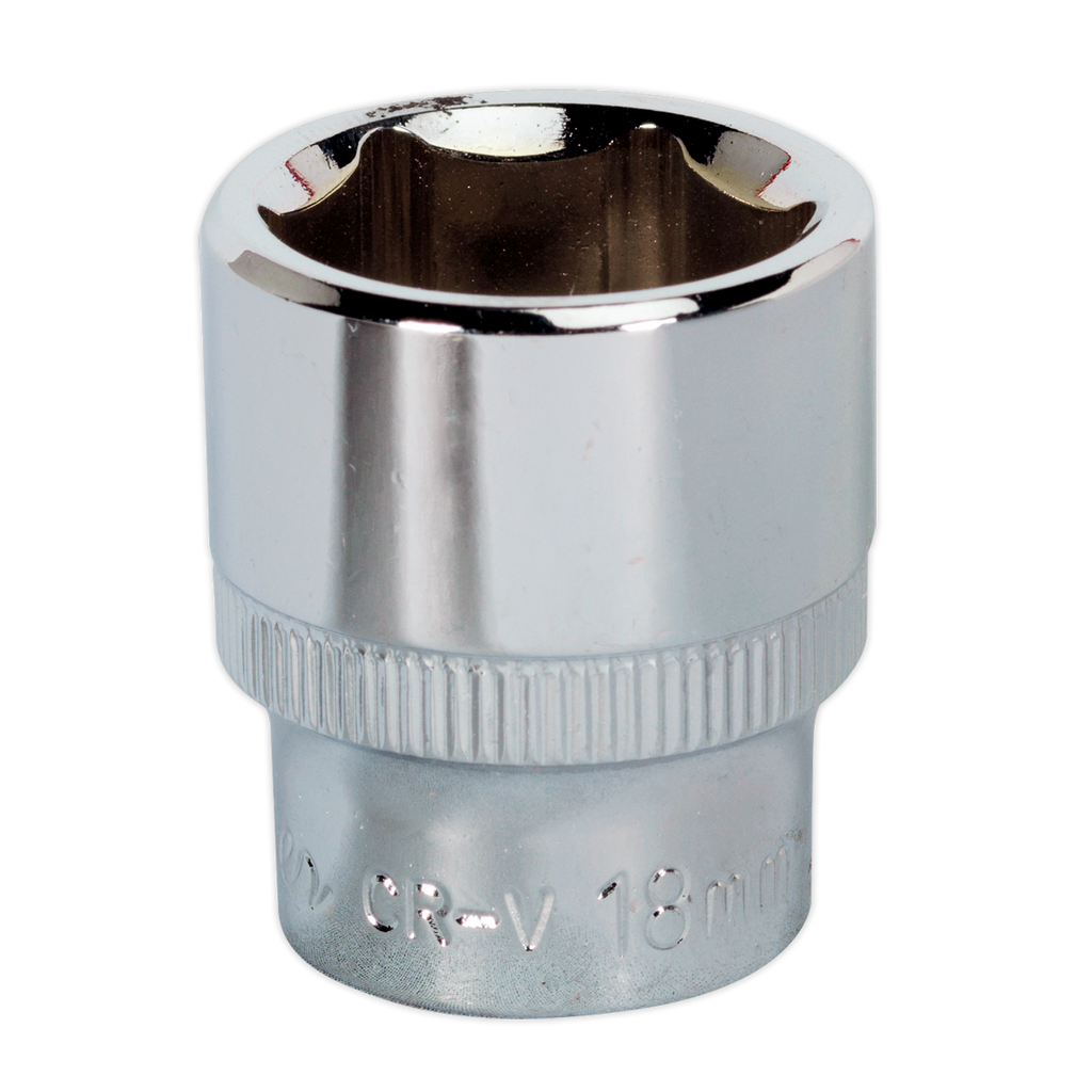 Fully Polished Socket 3/8"Sq Drive 18mm SP3818