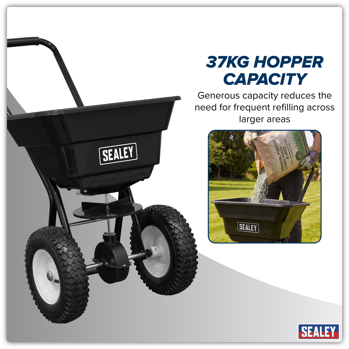 Walk Behind Broadcast Spreader 37kg Capacity SPB37W