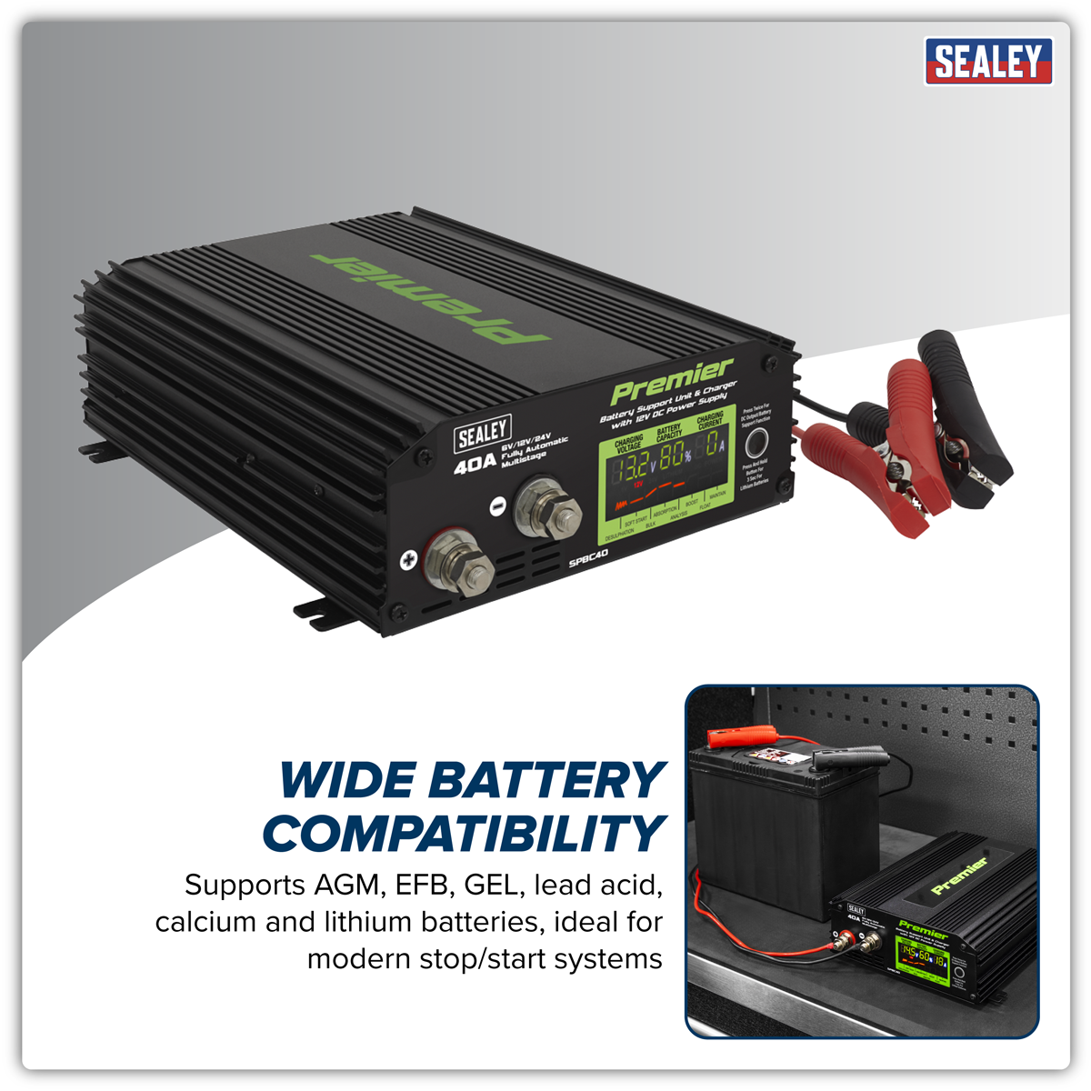 Battery Support Unit Charger & Maintainer 40A SPBC40