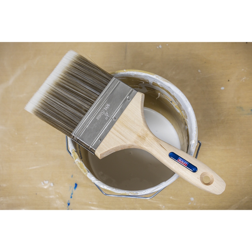 Wooden Handle Paint Brush 100mm SPBS100W