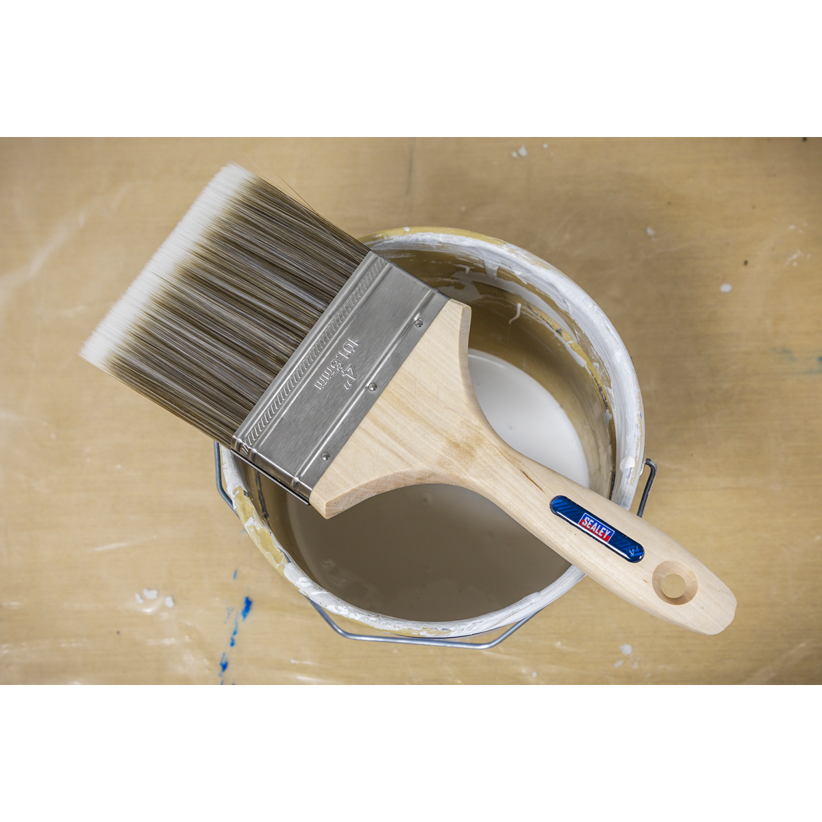 Wooden Handle Paint Brush 100mm SPBS100W