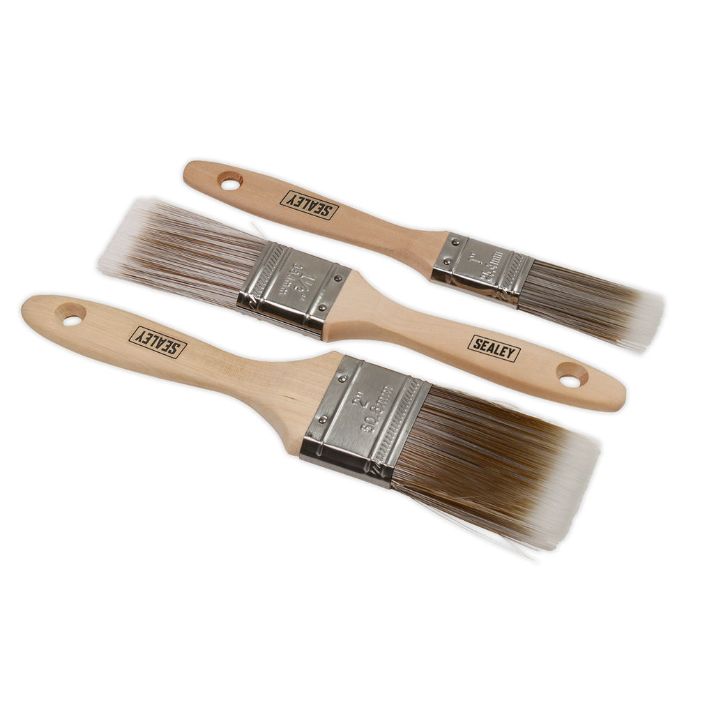 Wooden Handle Paint Brush Set 3pc SPBS3W