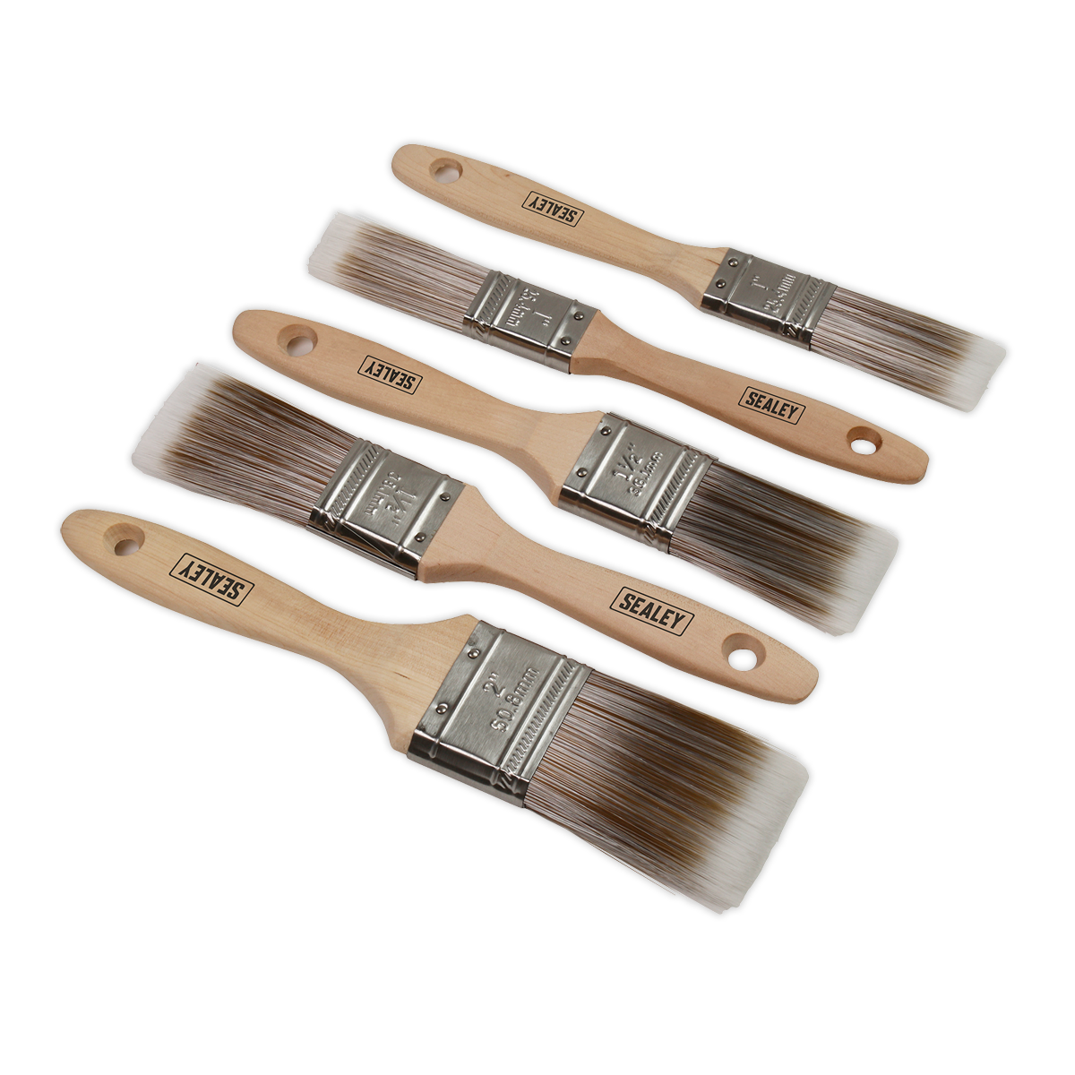 Wooden Handle Paint Brush Set 5pc SPBS5W