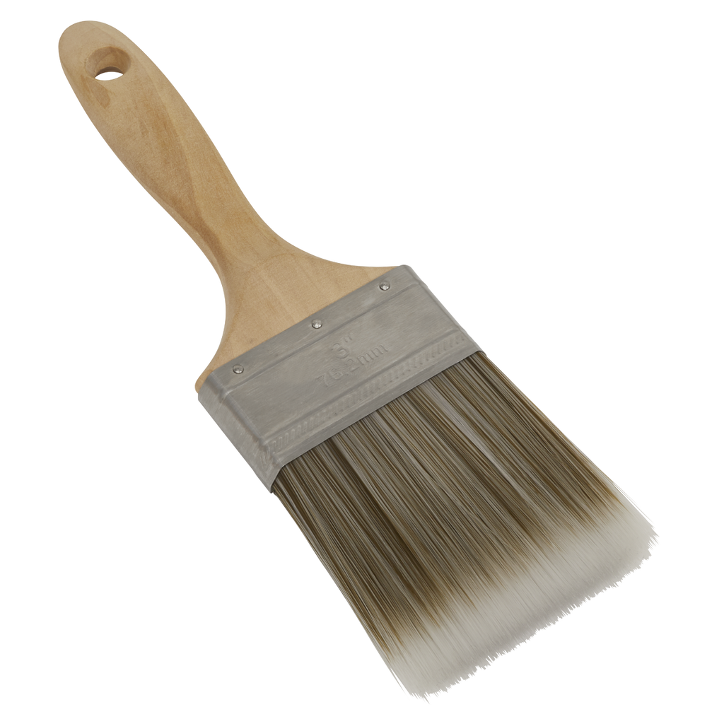 Wooden Handle Paint Brush 76mm SPBS76W