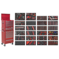 Tool Chest Combination 14 Drawer with 447pc Tool Kit - Red SPTCOMBO3R