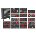 Rollcab 7 Drawer with 305pc Tool Kit - Black SPTCOMBO4B