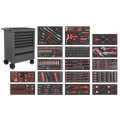 Roll Cab 7 Drawer with 305pc Tool Kit - Grey SPTCOMBO4G