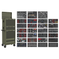 Tool Chest Combination 14 Drawer with 1179pc Tool Kit - Khaki SPTKCOMBO1