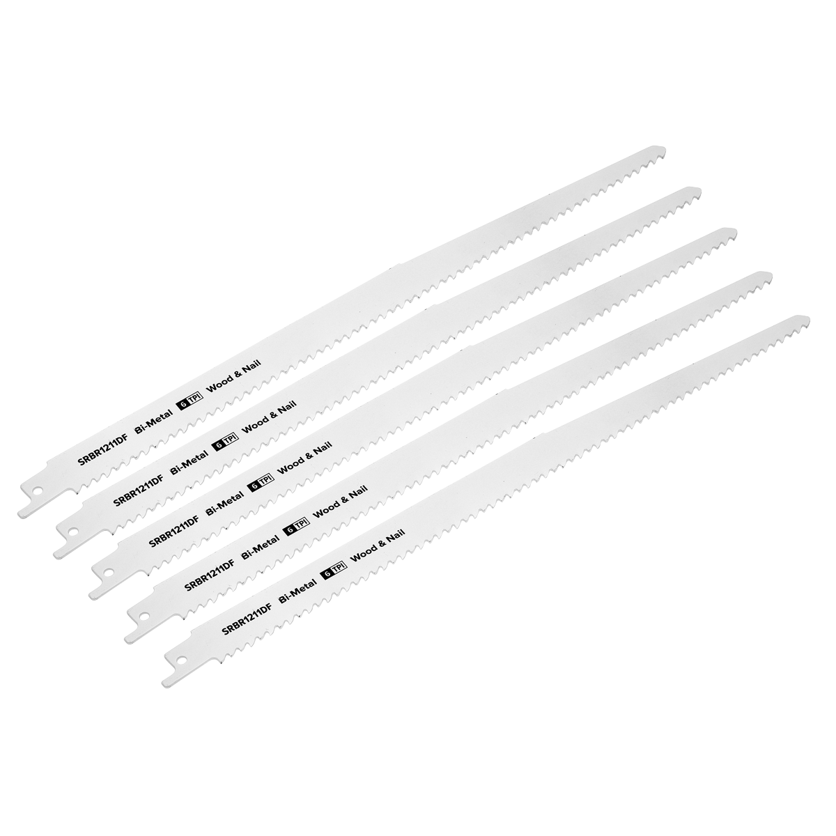 Reciprocating Saw Blade for Wood & Nails 300mm 6tpi - Pack of 5 SRBR1211DF