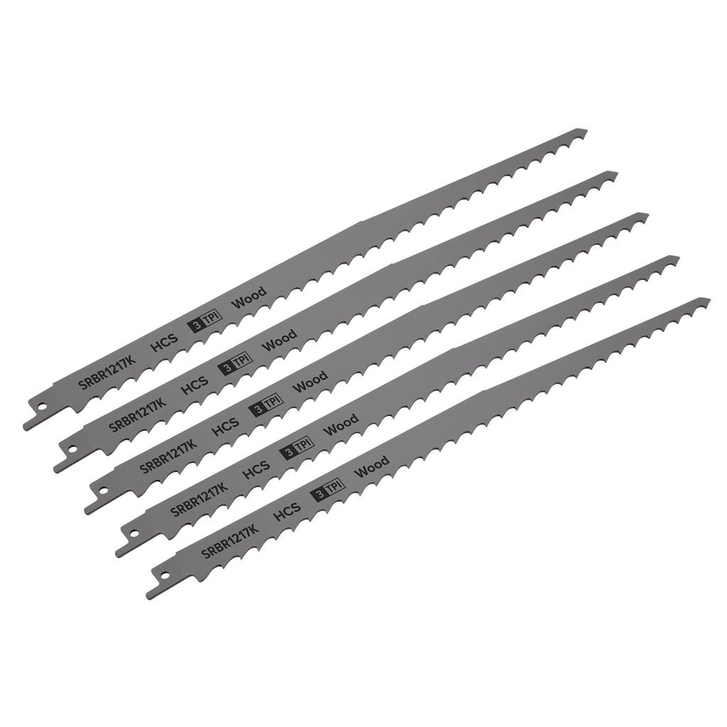Reciprocating Saw Blade for Pruning & Coarse Wood 300mm 3tpi - Pack of 5 SRBR1217K