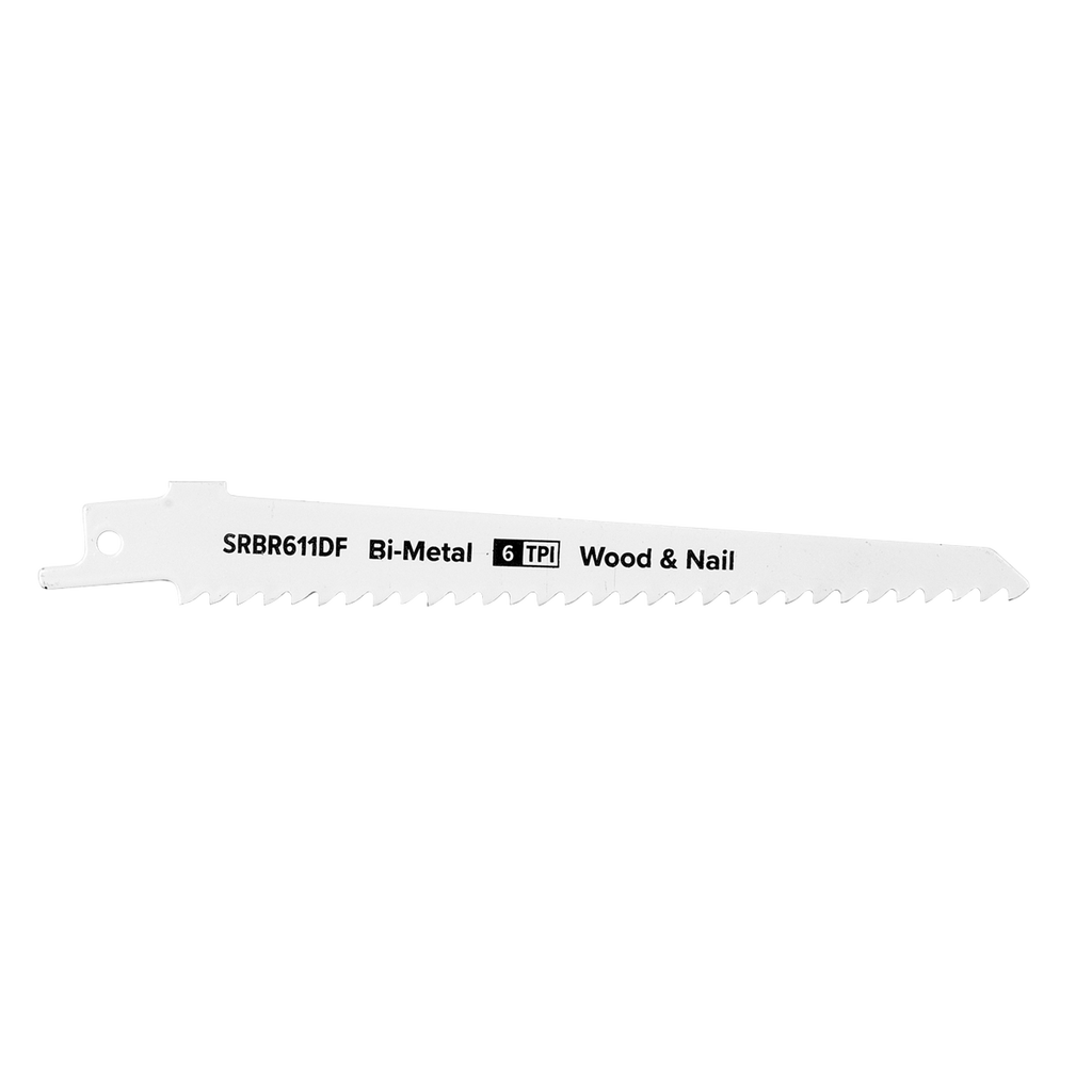 Reciprocating Saw Blade for Wood & Nail 150mm 6tpi - Pack of 5 SRBR611DF