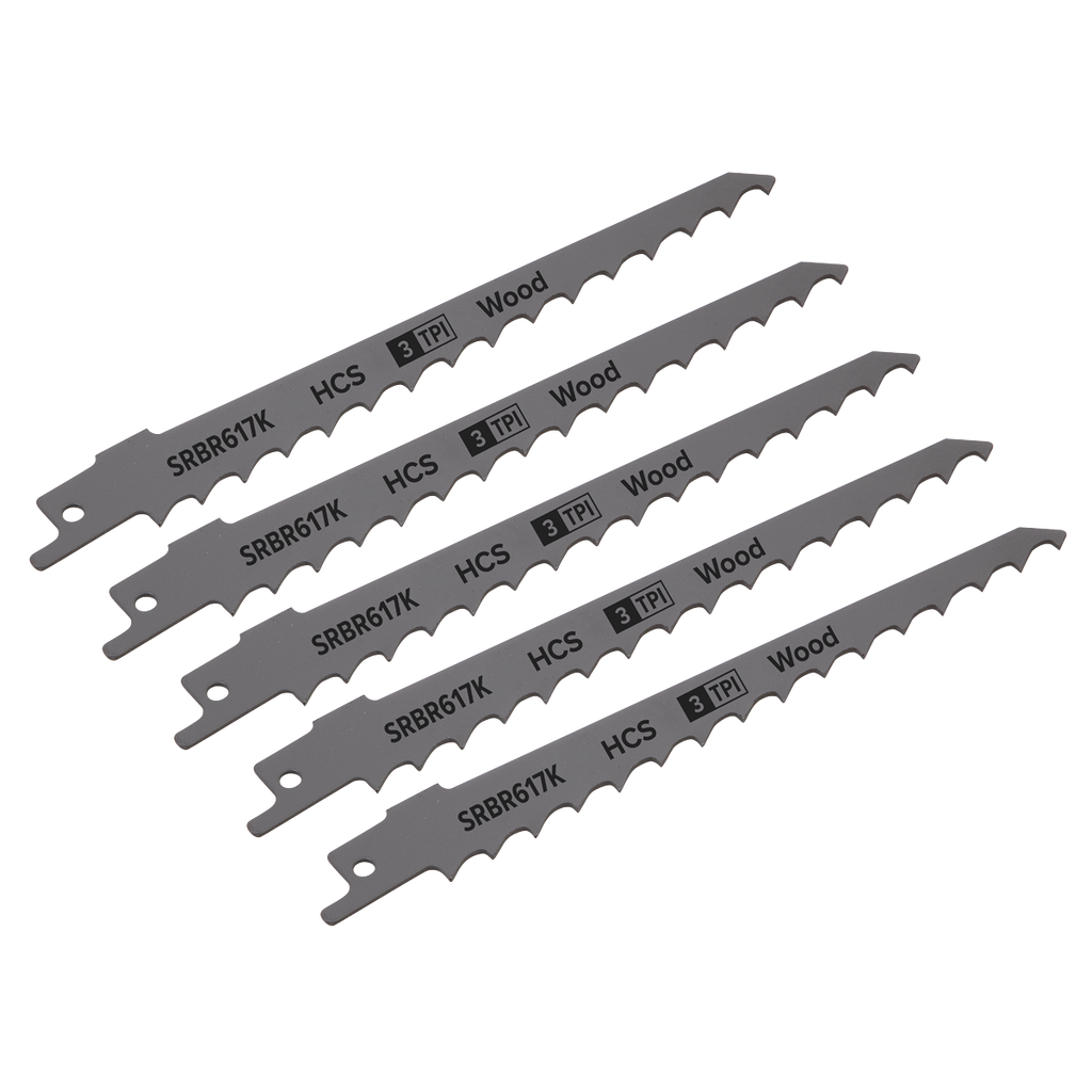Reciprocating Saw Blade for Pruning & Coarse Wood 150mm 3tpi - Pack of 5 SRBR617K