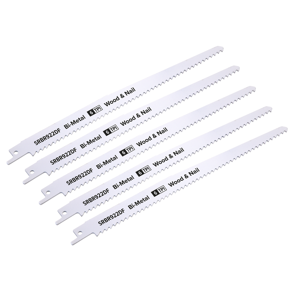 Reciprocating Saw Blade for Wood & Nails 230mm 6tpi - Pack of 5 SRBR922DF