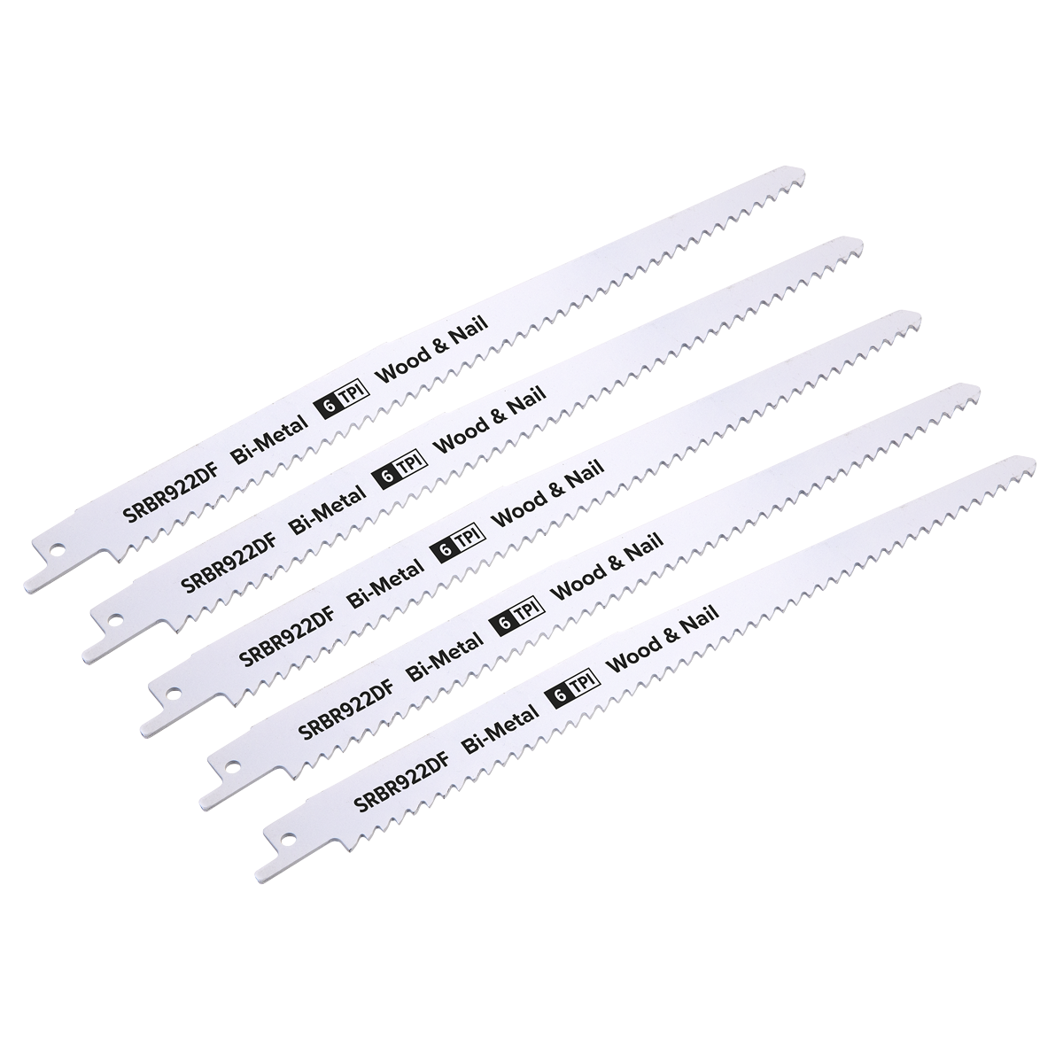 Reciprocating Saw Blade for Wood & Nails 230mm 6tpi - Pack of 5 SRBR922DF