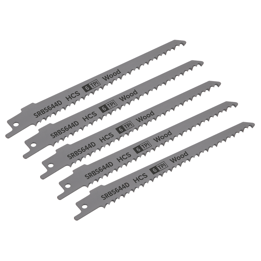Reciprocating Saw Blade for Clean Wood 150mm 6tpi - Pack of 5 SRBS644D