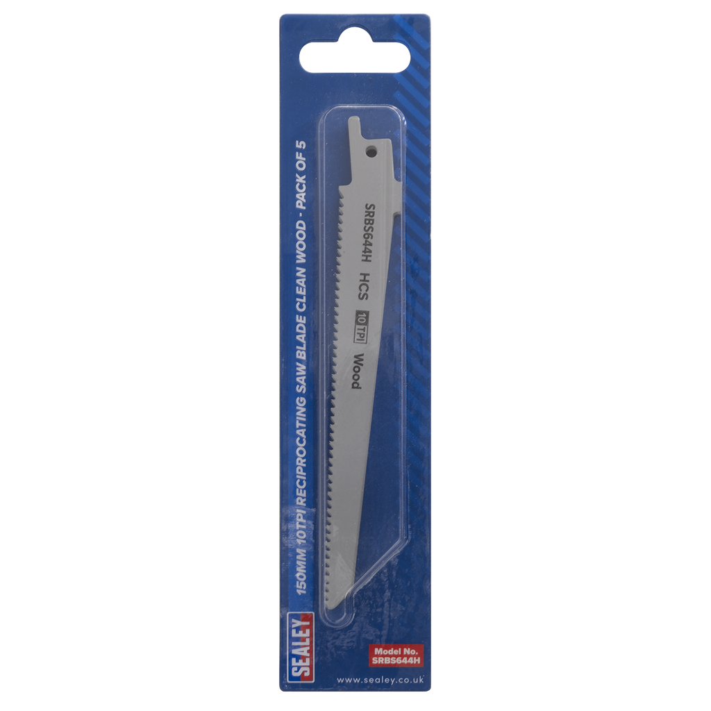 Reciprocating Saw Blade for Clean Wood 150mm 10tpi - Pack of 5 SRBS644H