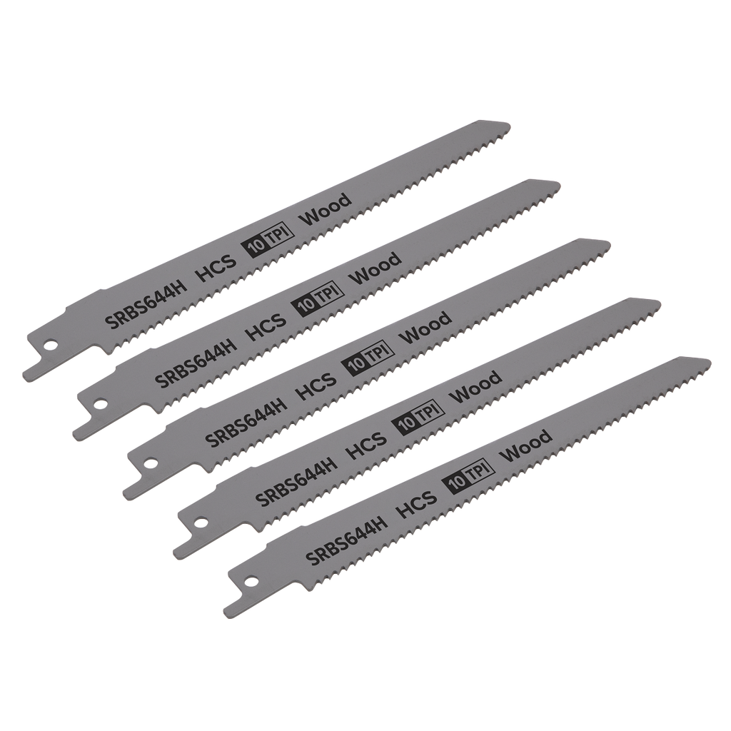 Reciprocating Saw Blade for Clean Wood 150mm 10tpi - Pack of 5 SRBS644H
