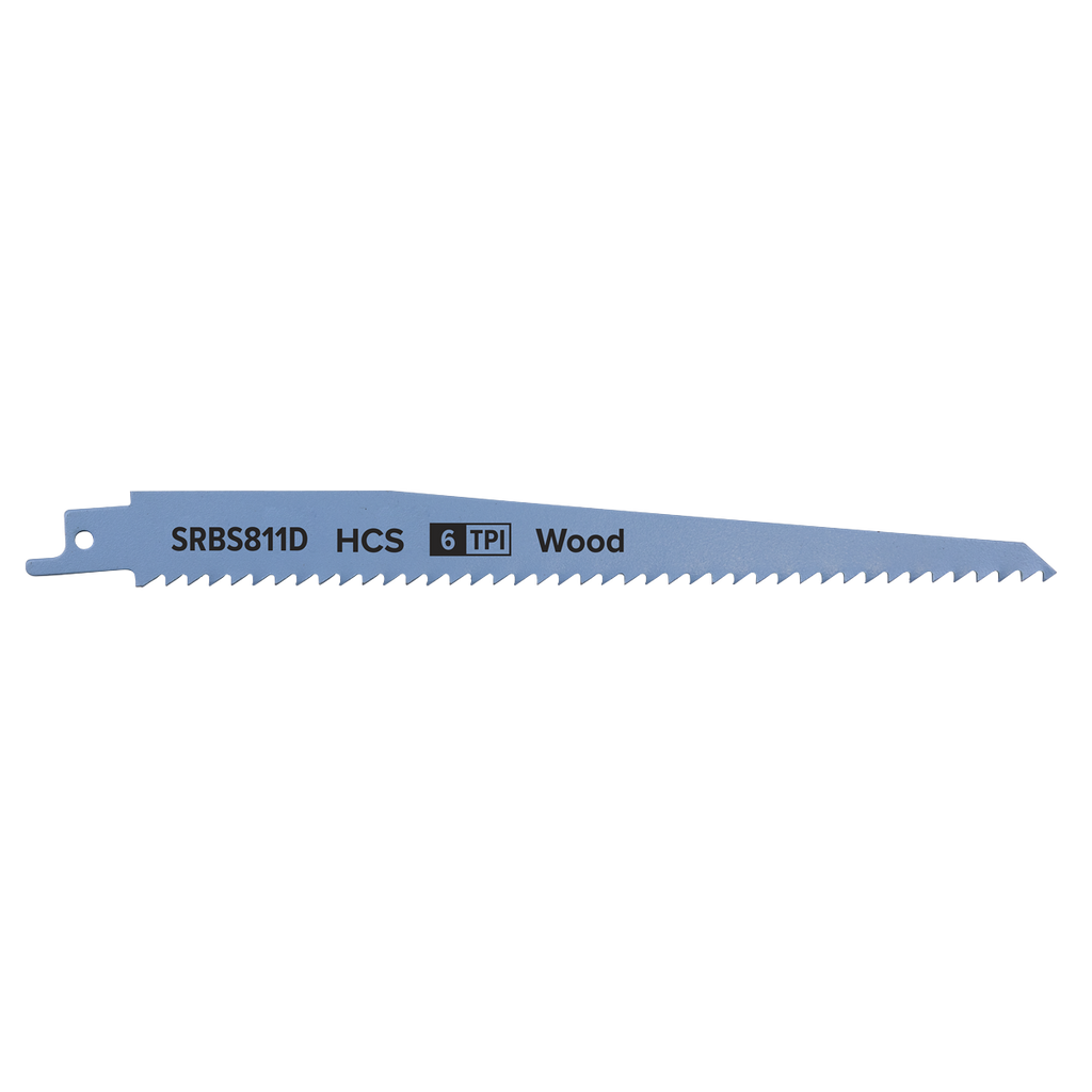 Reciprocating Saw Blade for Clean Wood 200mm 6tpi - Pack of 5 SRBS811D