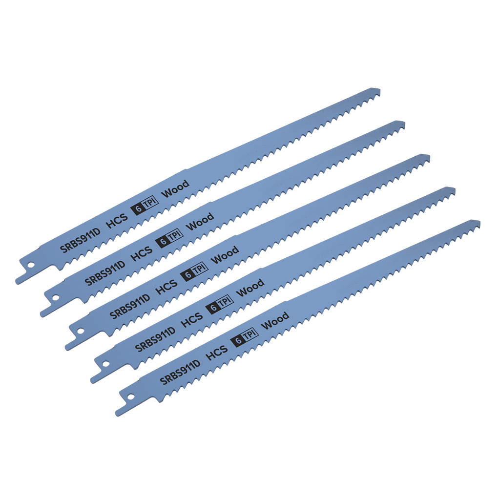 Reciprocating Saw Blade for Clean Wood 230mm 6tpi - Pack of 5 SRBS911D