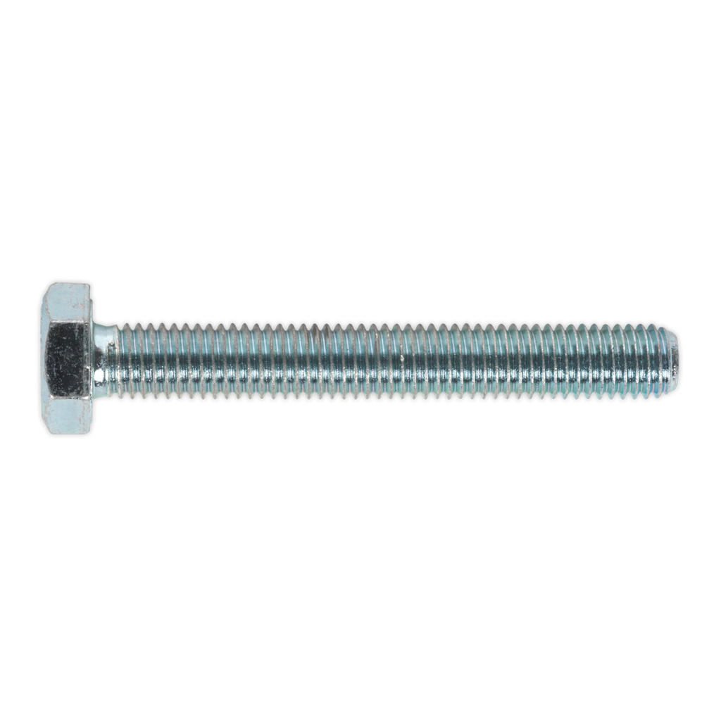 8.8 Zinc Plated HT Setscrew M10 x 75mm, DIN 933 - Pack of 25 SS1075