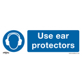 Use Ear Protectors Safety Sign, Self-Adhesive Vinyl - Pack of 10 SS10V10