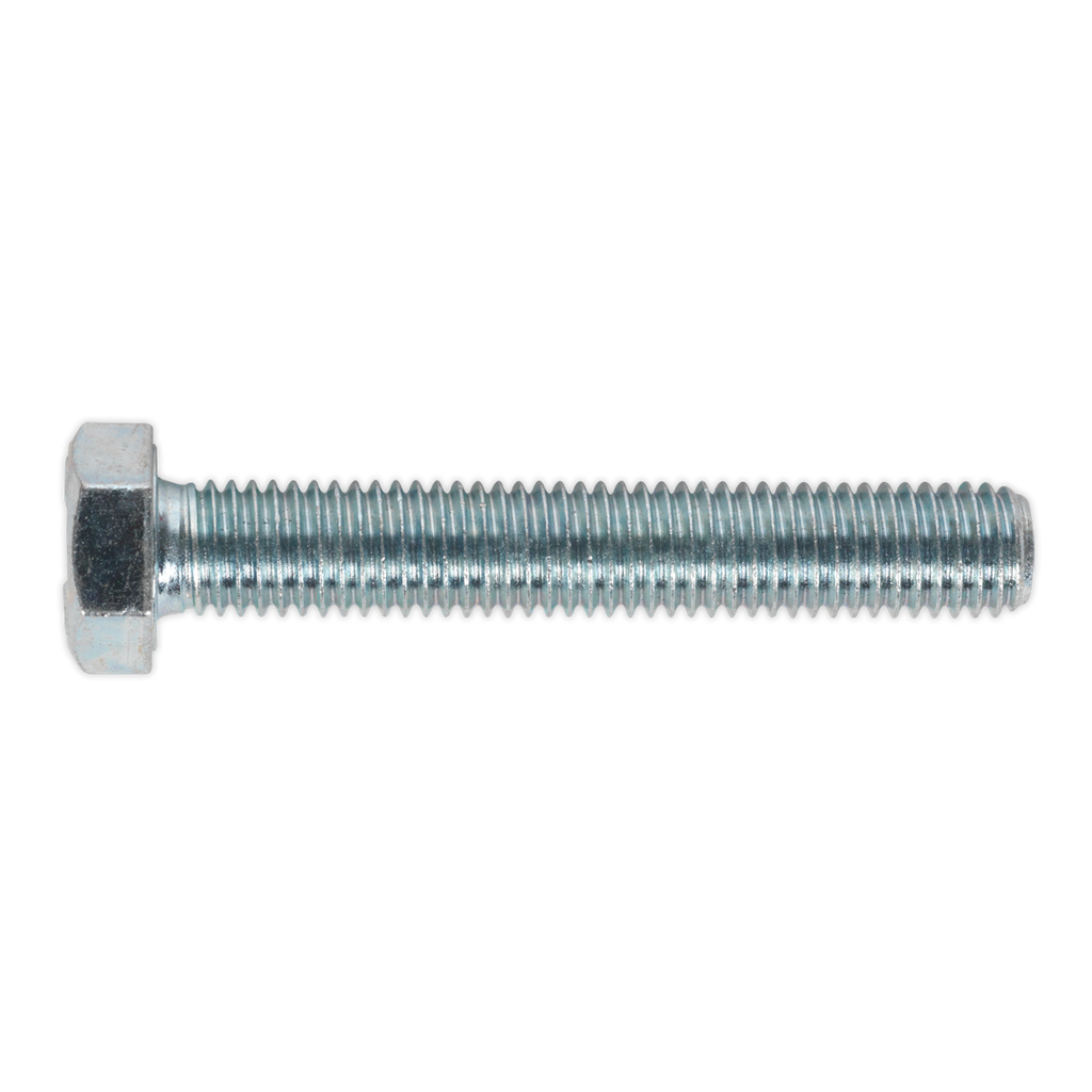 8.8 Zinc Plated HT Setscrew M12 x 75mm, DIN 933 - Pack of 10 SS1275
