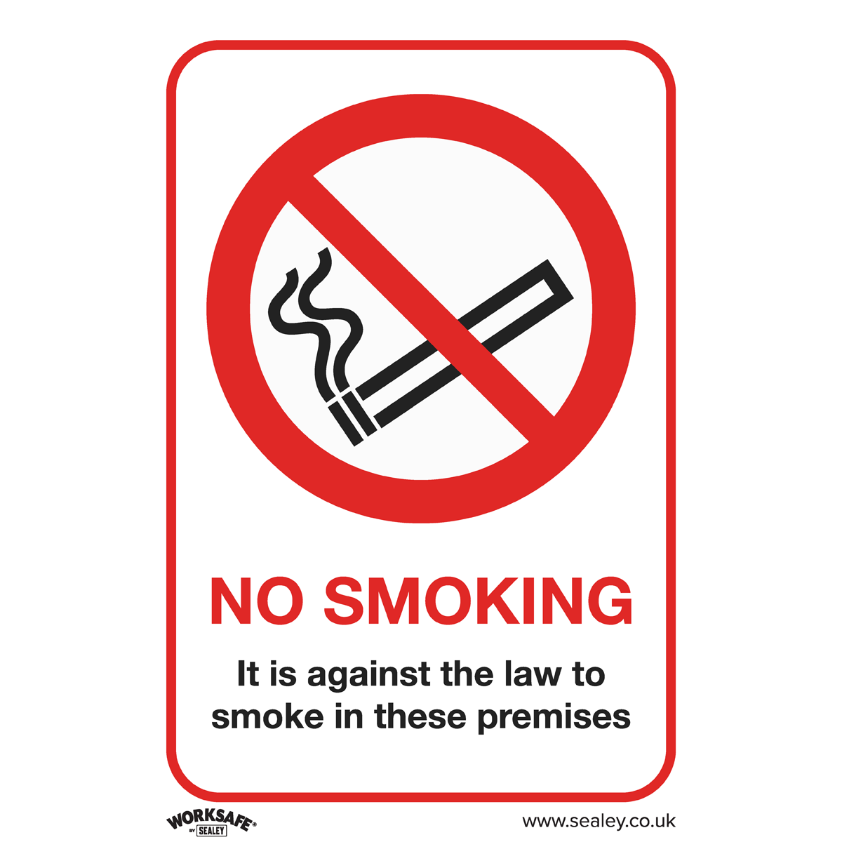 No Smoking On Premises Safety Sign - Self-Adhesive Vinyl SS12V1