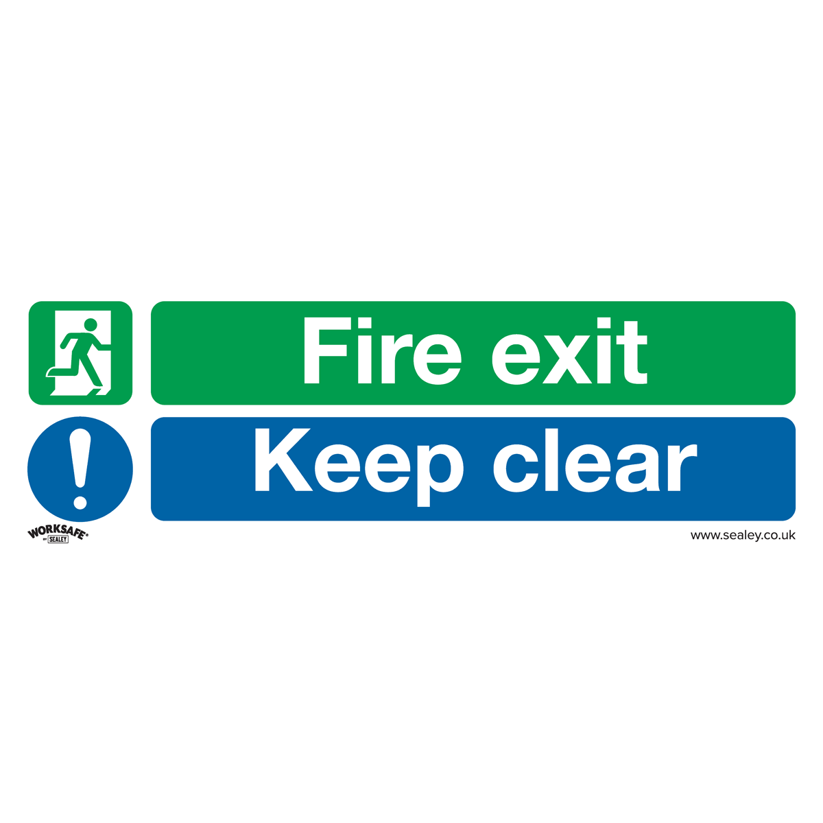Fire Exit Keep Clear Safety Sign - Self-Adhesive Vinyl SS18V1