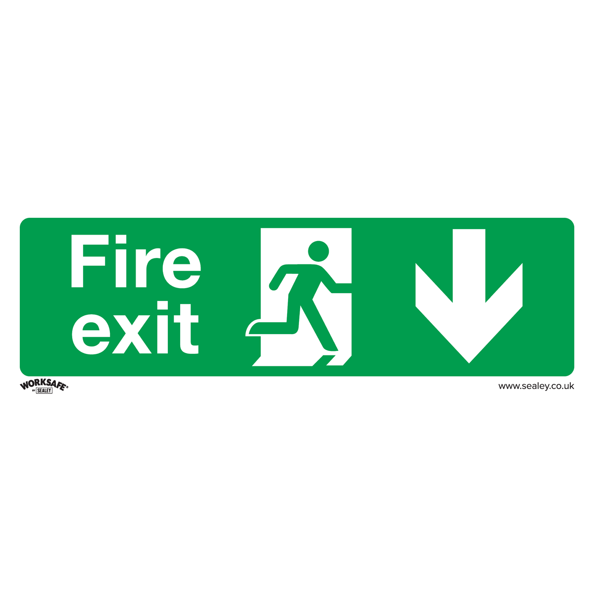 Fire Exit (Down) Safety Sign - Rigid Plastic SS22P1