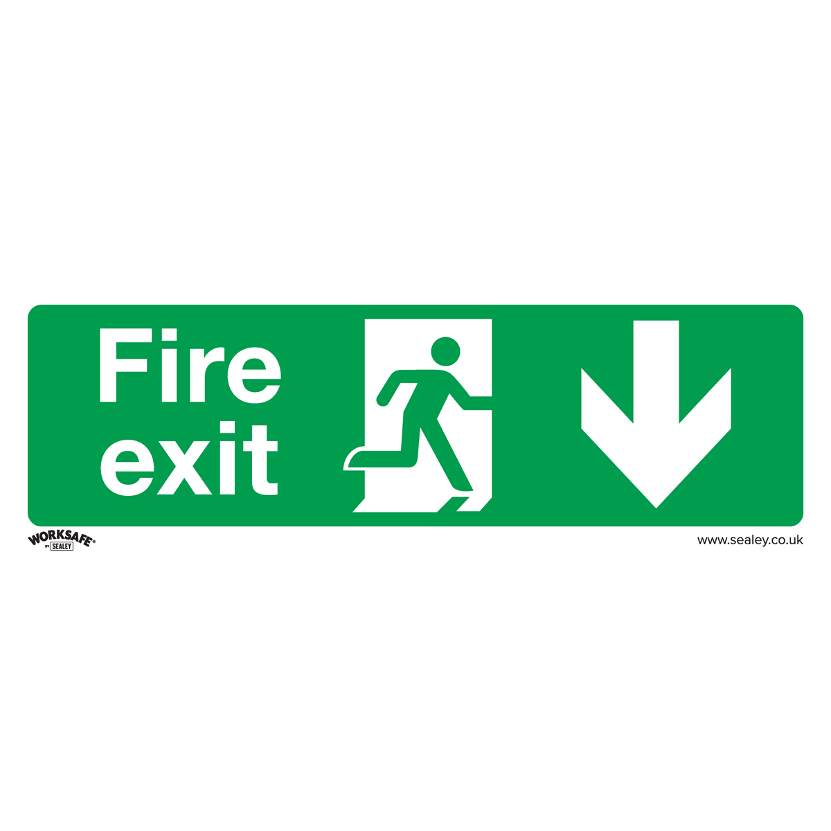 Fire Exit (Down) Safety Sign - Self-Adhesive Vinyl SS22V1