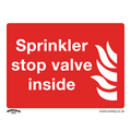 Sprinkler Stop Valve Safety Sign - Rigid Plastic SS23P1
