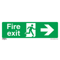 Fire Exit (Right) Safety Sign - Rigid Plastic SS24P1